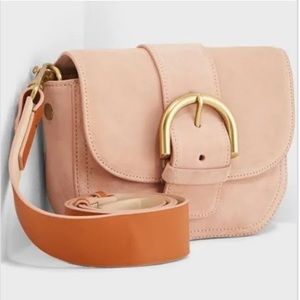 J. Crew pink buckle crossbody handbag
